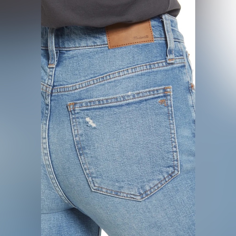 ❤️ Madewell The Perfect High Waist Ripped Vintage Jeans Denman Wash - Picture 8 of 11